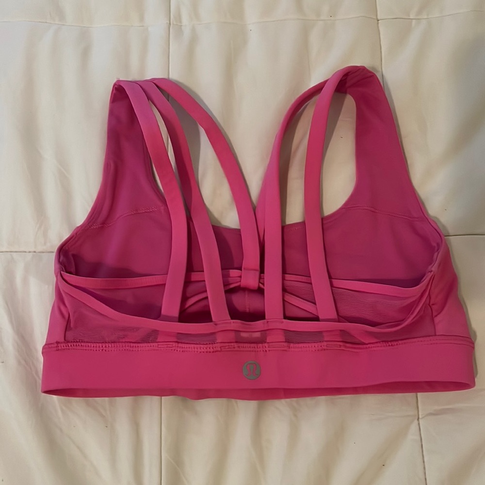 Lululemon pink strappy sports bra energy exhale